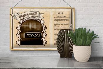 Plaque en tôle professions chauffeur de taxi nerfs en acier 30x20cm 3