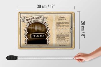 Plaque en tôle professions chauffeur de taxi nerfs en acier 30x20cm 4