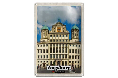 Blechschild Städte Augsburg Rathaus Architektur 20x30cm