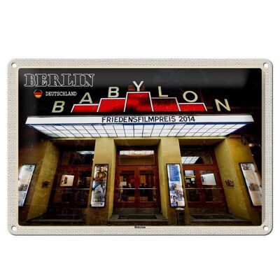 Metal sign cities Berlin Germany Babylon cinema 30x20cm