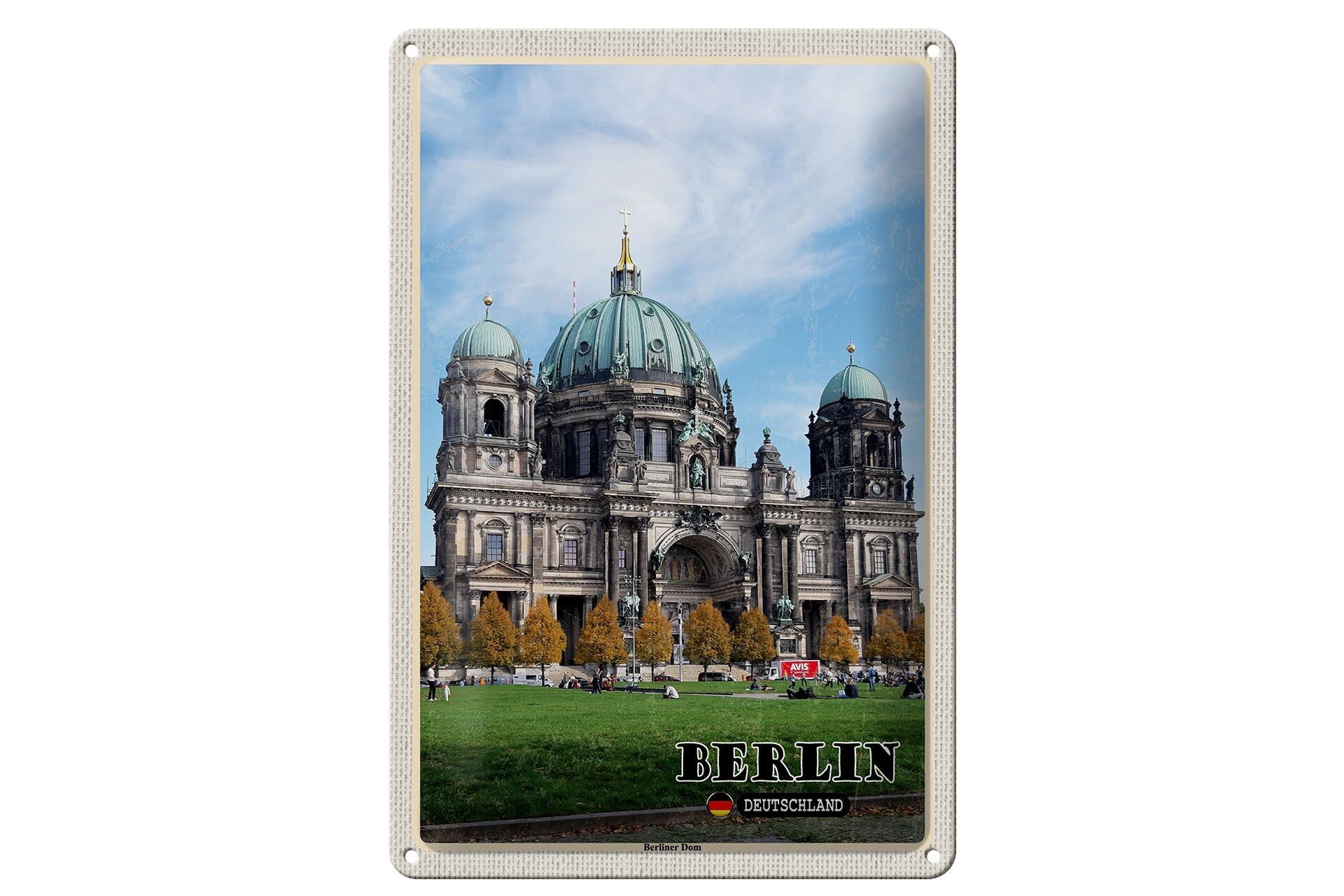 Metal sign cities Berlin capital cathedral architecture 20x30cm