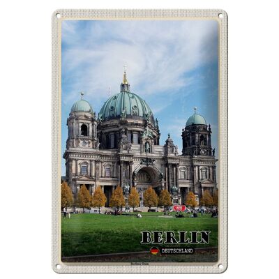 Targa in metallo città Berlino capitale cattedrale architettura 20x30 cm
