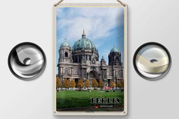 Plaque en étain villes Berlin capitale cathédrale architecture 20x30cm 2