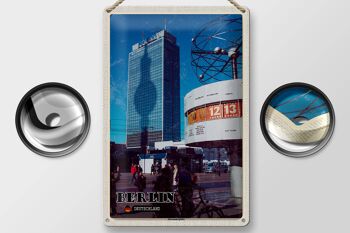 Plaque en tôle villes Berlin Alexanderplatz capitale 20x30cm 2