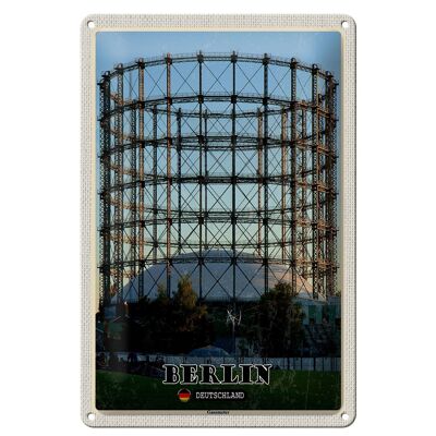 Metal sign cities Berlin Germany Gasometer 20x30cm