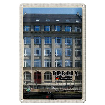 Metal sign cities Berlin Märkisches Ufer boat 20x30cm