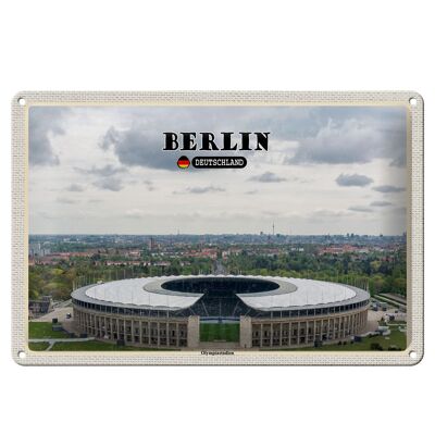 Cartel de chapa Ciudades Berlín Estadio Olímpico Alemania 30x20cm