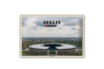 Plaque en étain Villes Berlin Stade Olympique Allemagne 30x20cm 1