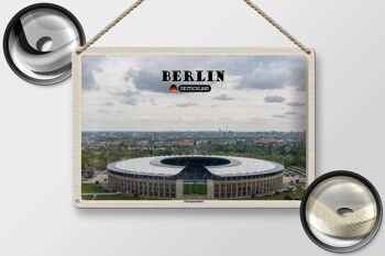 Plaque en étain Villes Berlin Stade Olympique Allemagne 30x20cm 2