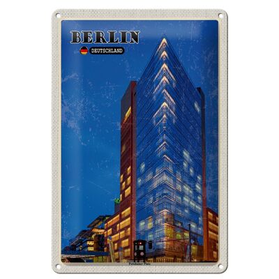 Cartel de chapa ciudades Berlín Potsdam edificios tarde 20x30cm