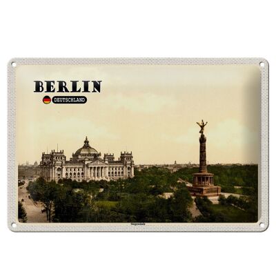 Targa in metallo Città Berlino Colonna della Vittoria Germania 30x20 cm
