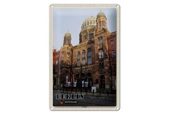 Plaque en tôle villes Berlin synagogue Allemagne 20x30cm 1