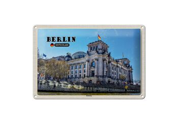 Plaque en étain villes Berlin Reichstag politique architecture 30x20cm 1