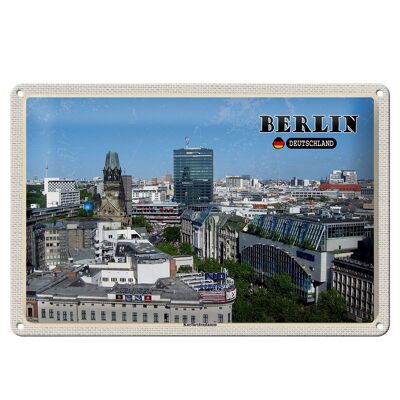 Targa in metallo città Berlino capitale Kurfürstendamm 30x20 cm