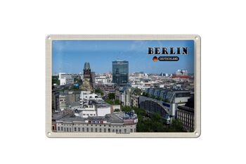 Plaque en tôle villes Berlin capitale Kurfürstendamm 30x20cm 1