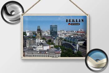 Plaque en tôle villes Berlin capitale Kurfürstendamm 30x20cm 2