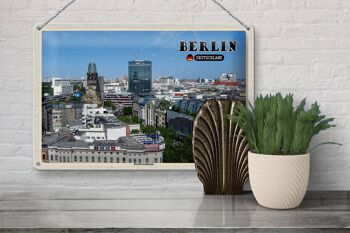 Plaque en tôle villes Berlin capitale Kurfürstendamm 30x20cm 3