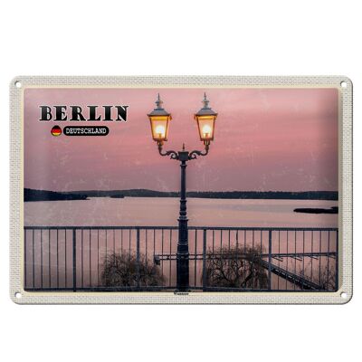 Cartel de chapa ciudades Berlín capital Wannsee 30x20cm