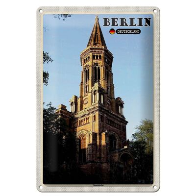 Plaque en tôle villes Berlin Allemagne Zionskirche 20x30cm