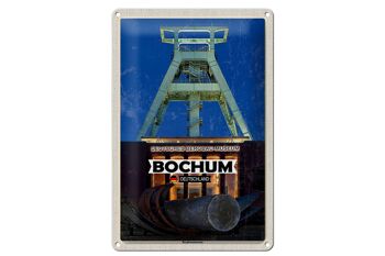 Panneau en étain villes Musée minier de Bochum Allemagne 20x30cm 1