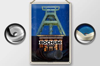 Panneau en étain villes Musée minier de Bochum Allemagne 20x30cm 2