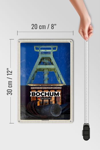 Panneau en étain villes Musée minier de Bochum Allemagne 20x30cm 4