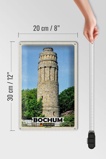 Plaque en tôle villes Bochum Bismarkturm architecture 20x30cm 4