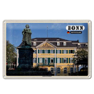 Cartel de chapa ciudades Bonn Beethoven monumento arquitectura 30x20cm