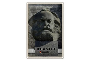 Plaque en tôle villes Chemnitz Monument Karl Marx 20x30cm 1