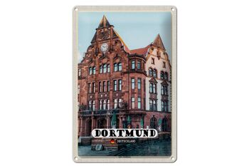 Plaque en étain villes Dortmund vieille maison de ville vieille ville 20x30cm 1