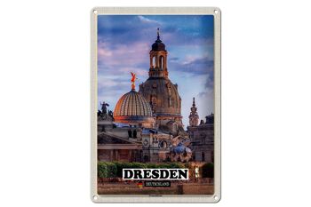 Panneau en étain villes Dresde Allemagne Frauenkirche 20x30cm 1