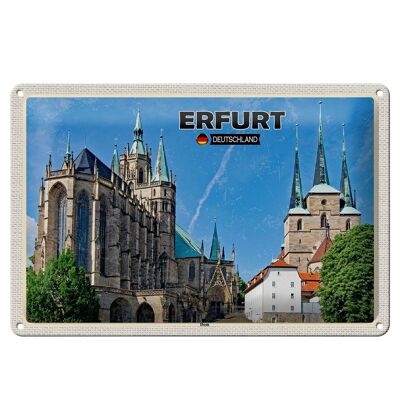 Targa in metallo Città Erfurt Germania Cattedrale Centro storico 30x20 cm