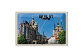 Signe en étain villes Erfurt allemagne cathédrale vieille ville 30x20cm 1