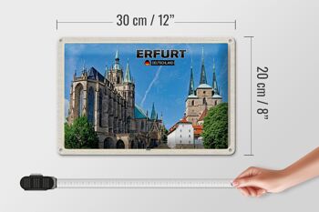 Signe en étain villes Erfurt allemagne cathédrale vieille ville 30x20cm 4