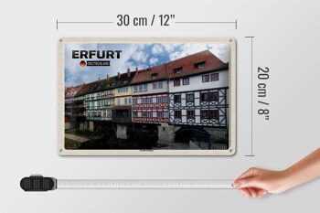 Plaque en tôle Villes Erfurt Allemagne Krämerbrücke 30x20cm 4