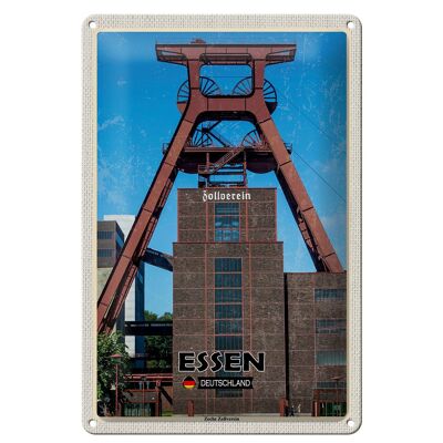 Targa in metallo città Essen Germania Zeche Zollverein 20x30 cm