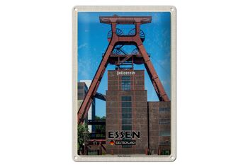 Panneau en étain villes Essen Allemagne Zeche Zollverein 20x30cm 1
