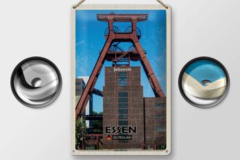 Panneau en étain villes Essen Allemagne Zeche Zollverein 20x30cm 2