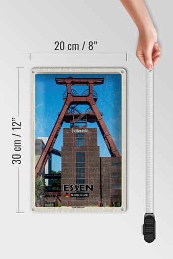 Panneau en étain villes Essen Allemagne Zeche Zollverein 20x30cm 4