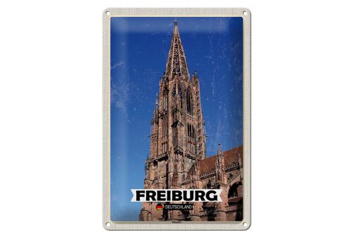 Blechschild Städte Freiburg Deutschland Münster Trip 20x30cm