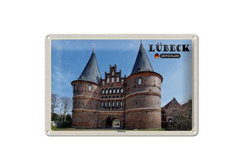 Blechschild Städte Lübeck Deutschland Holstentor 30x20cm