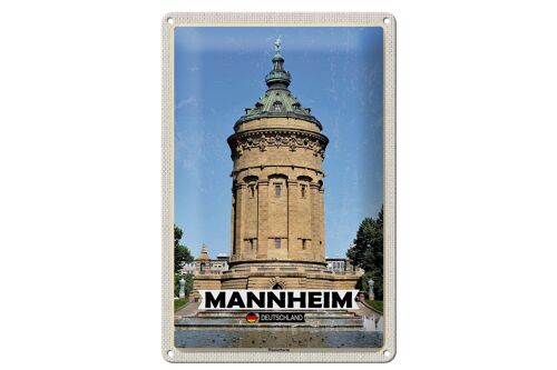 Blechschild Städte Mannheim Wassertrum Altstadt 20x30cm