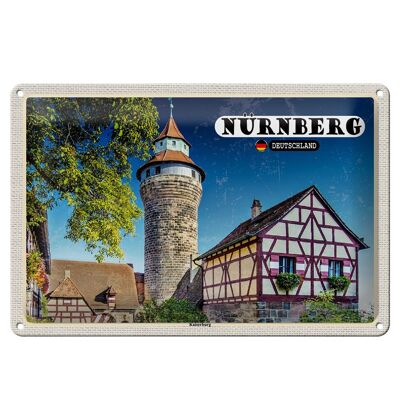 Blechschild Städte Nürnberg Architektur Kaiserburg 30x20cm