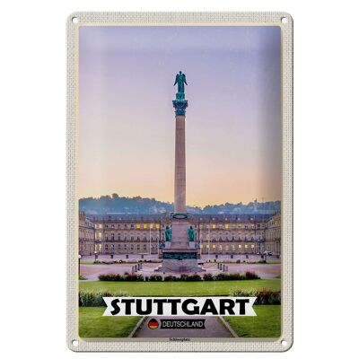 Cartel de chapa ciudades Stuttgart Alemania Schlossplatz 20x30cm