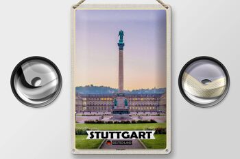Plaque en tôle villes Stuttgart Allemagne Schlossplatz 20x30cm 2