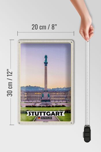 Plaque en tôle villes Stuttgart Allemagne Schlossplatz 20x30cm 4