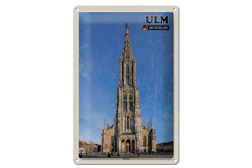 Blechschild Städte Ulm Deutschland Münster 20x30cm