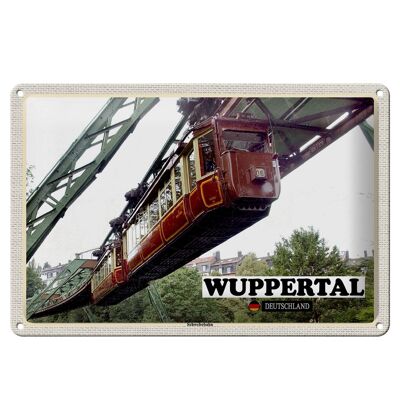 Targa in metallo città Wuppertal Germania ferrovia sospesa 30x20 cm