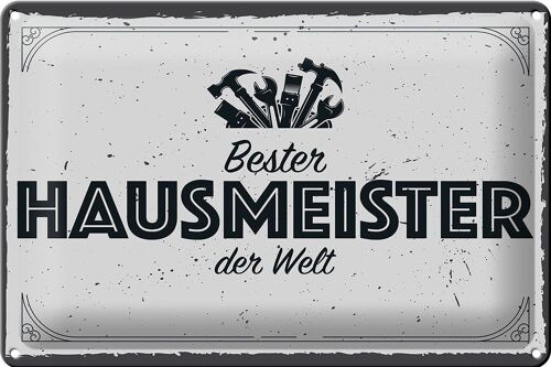 Blechschild Spruch 30x20cm Bester Hausmeister der Welt