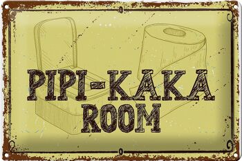 Plaque en tôle indiquant Chambre Pipi-Kaka 30x20cm 1